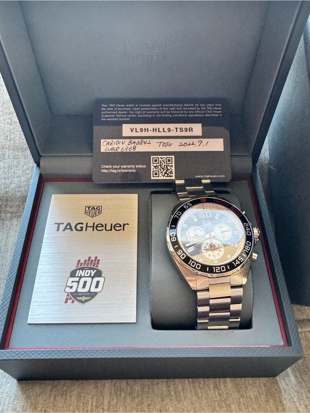 Tag Heuer Indy 500 Chronograph Watch - Black & Silver with Red Accents